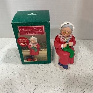 Mr & Mrs Santa Claus Stocking Hangers Christmas Vintage Hallmark 1988